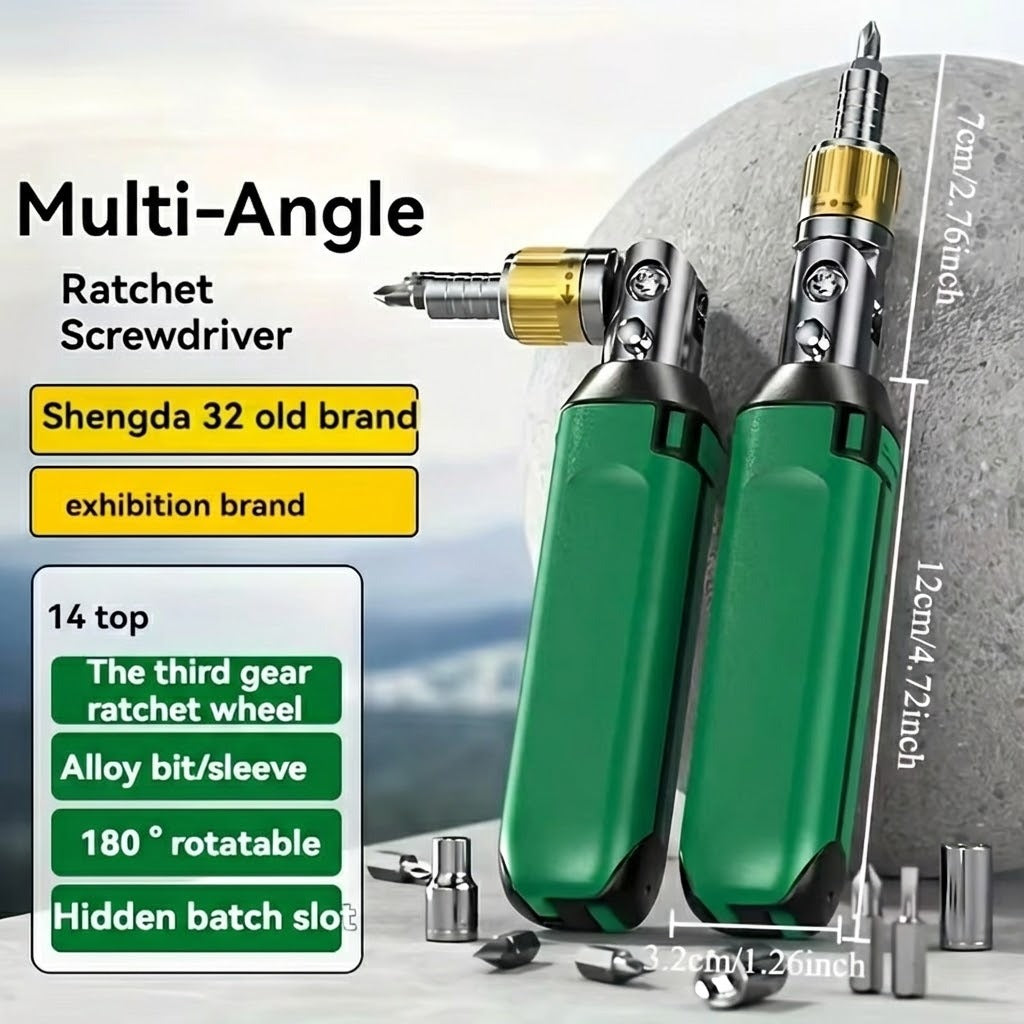 Versatile 14-in-1 Adjustable Ratchet Screwdriver Set