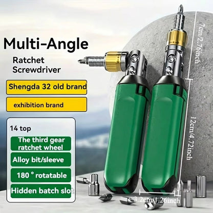 Versatile 14-in-1 Adjustable Ratchet Screwdriver Set