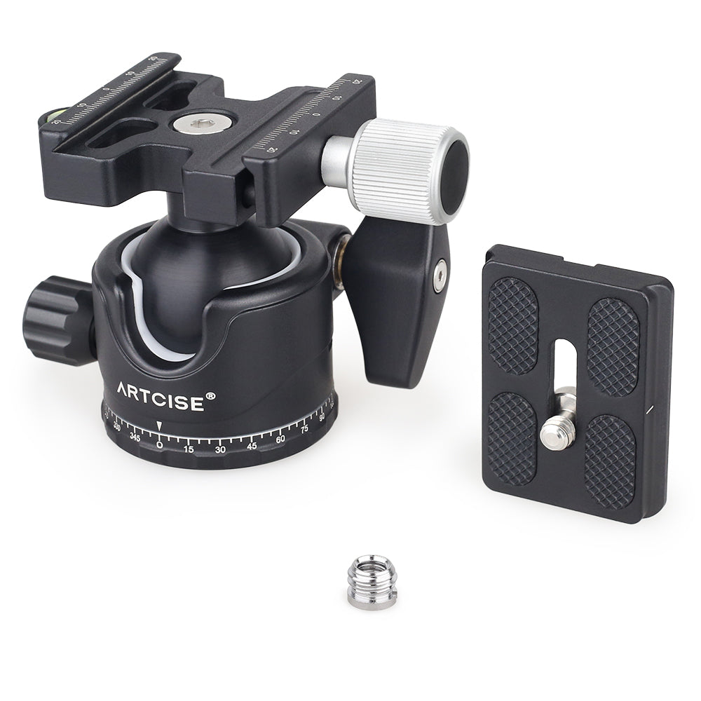 Low Profile Panoramic Tripod Ball Head with 33.1 Lbs Capacity