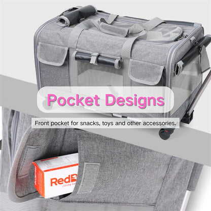 Spacious Pet Travel Bag with Wheels for Easy Transport