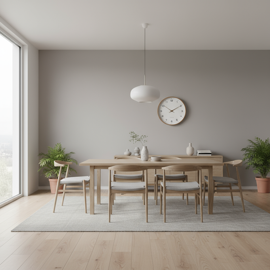 Scandinavian Style Silent Quartz Wall Clock with Wooden Frame for Home