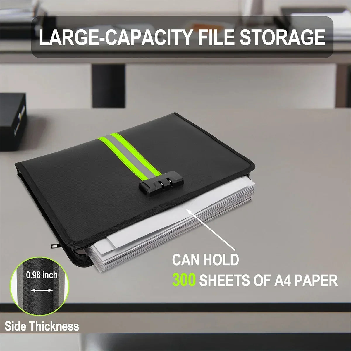 Ultimate Fire-Resistant File Organizer – Waterproof A4 Storage with Lock