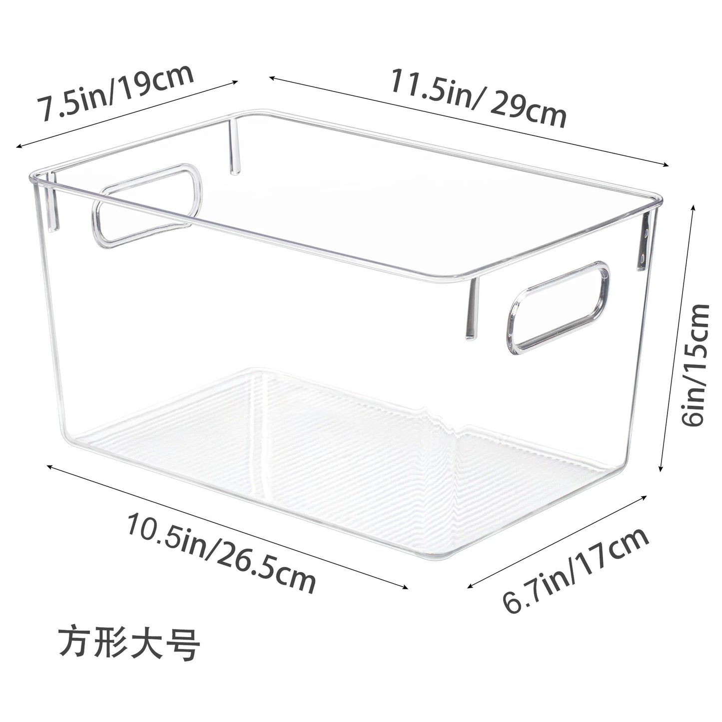 Stackable Clear Acrylic Storage Bins for Refrigerator and Pantry Organization