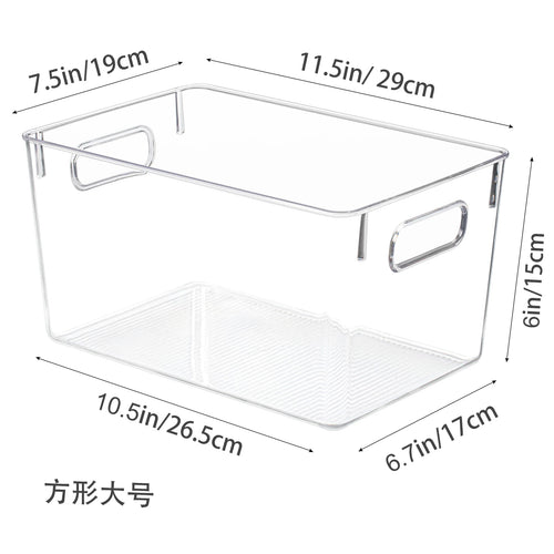 Stackable Clear Acrylic Storage Bins for Refrigerator and Pantry Organization