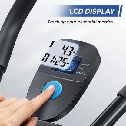 Foldable Core Trainer with LCD Display and Knee Support for Home Gym