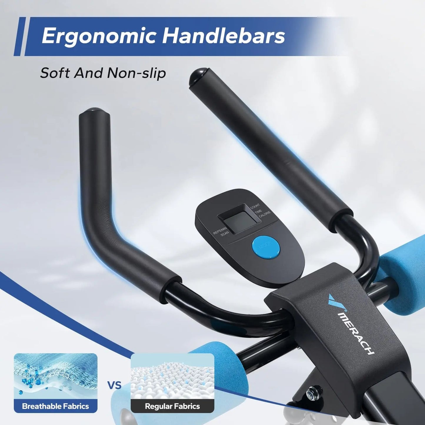 Foldable Core Trainer with LCD Display and Knee Support for Home Gym