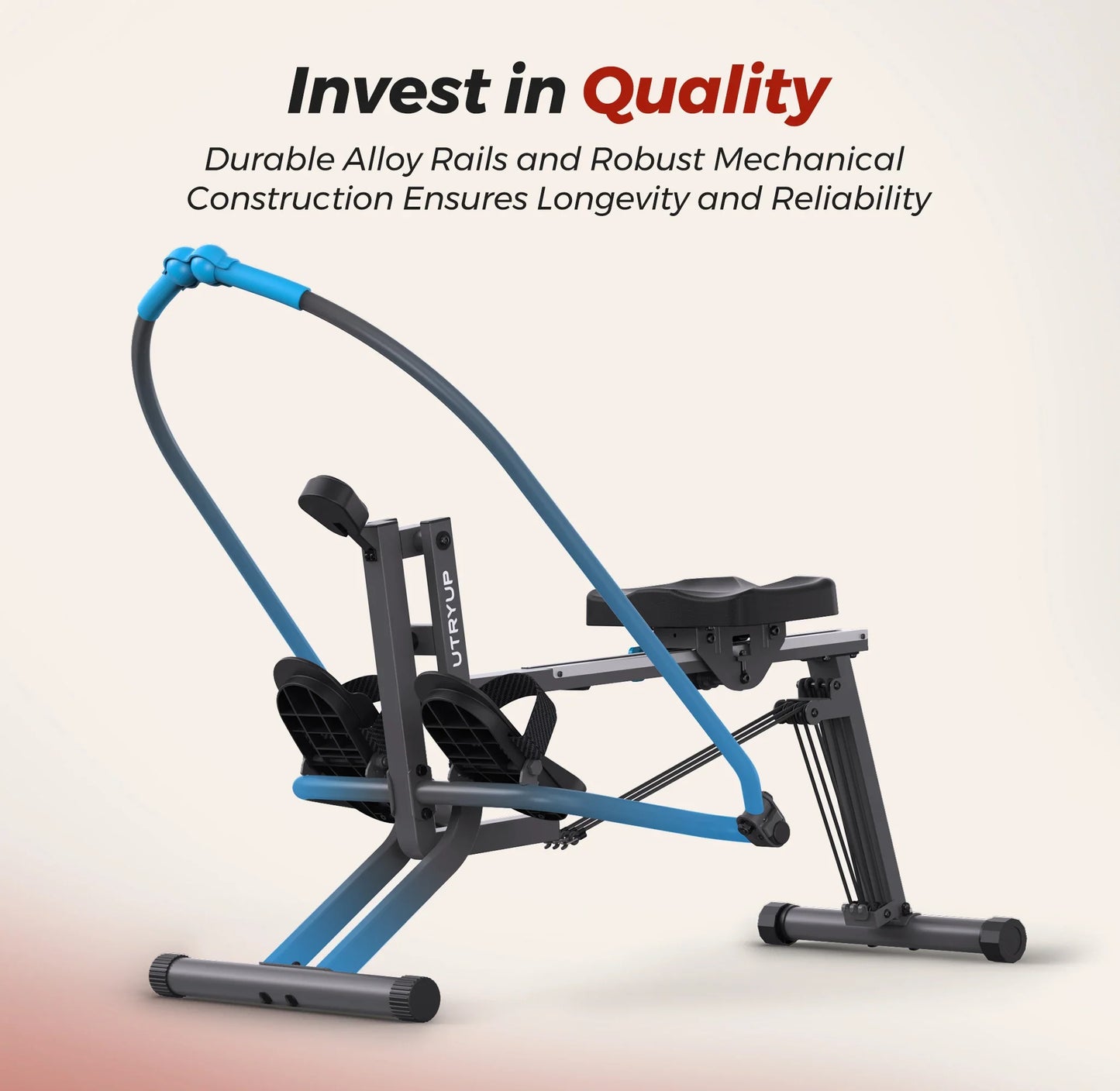 Rowing Machine with 360° Paddle Motion, Adjustable Resistance Band & LCD Display, 265 lb Weight Limit