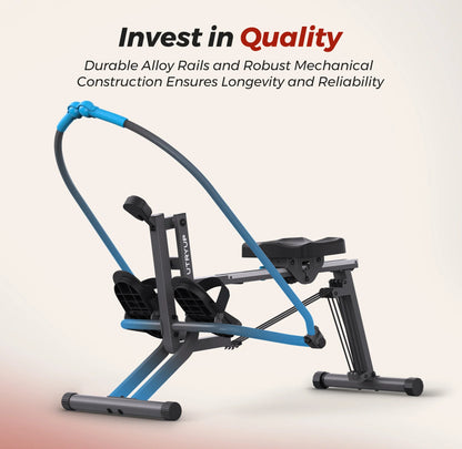 Rowing Machine with 360° Paddle Motion, Adjustable Resistance Band & LCD Display, 265 lb Weight Limit