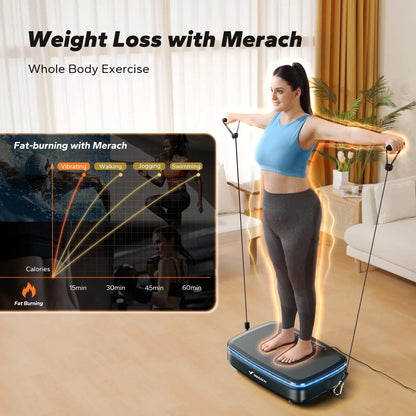 Full Body Workout Platform - 99-Speed Vibration Exercise Machine with Bluetooth & Lymphatic Drainage, 330lb Capacity