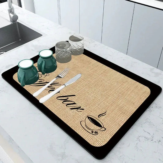 Quick-Dry Kitchen Mat | Effortlessly Absorbs Moisture | Protects Dishes