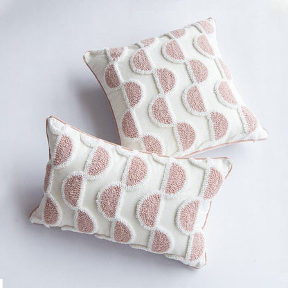 Loop-Tufted Pillow with Abstract Design