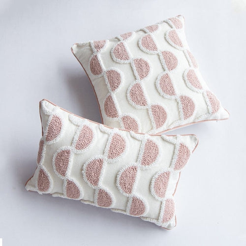 Loop-Tufted Pillow with Abstract Design