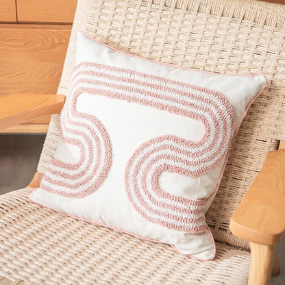 Loop-Tufted Pillow with Abstract Design