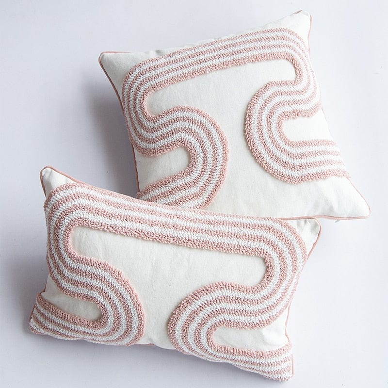 Loop-Tufted Pillow with Abstract Design