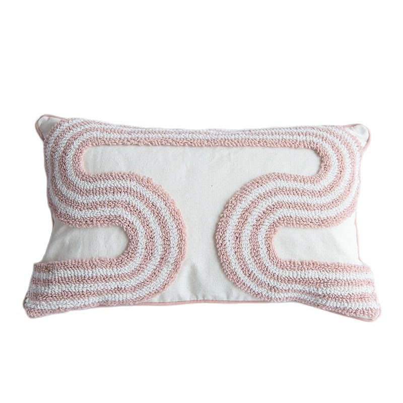 Loop-Tufted Pillow with Abstract Design