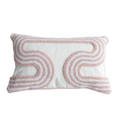 Loop-Tufted Pillow with Abstract Design
