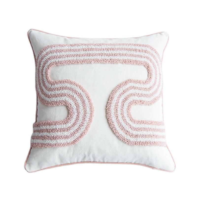 Loop-Tufted Pillow with Abstract Design