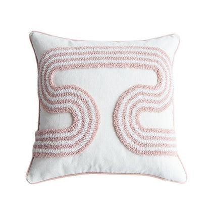 Loop-Tufted Pillow with Abstract Design