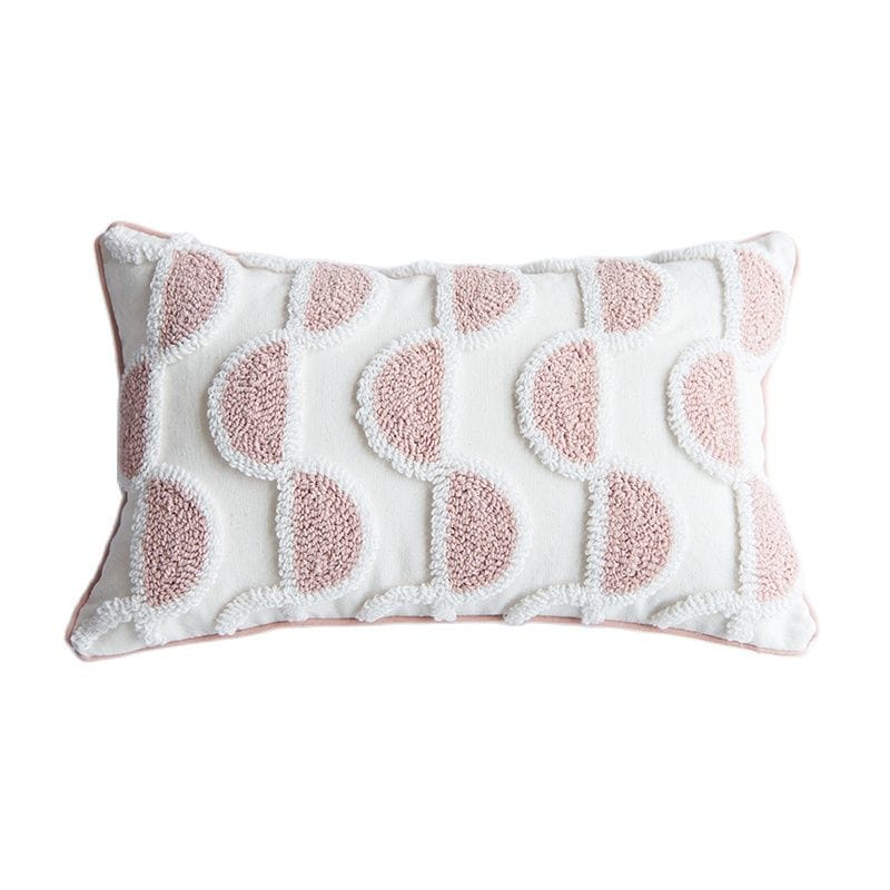Loop-Tufted Pillow with Abstract Design
