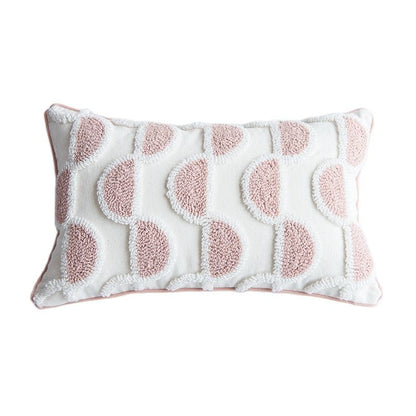 Loop-Tufted Pillow with Abstract Design