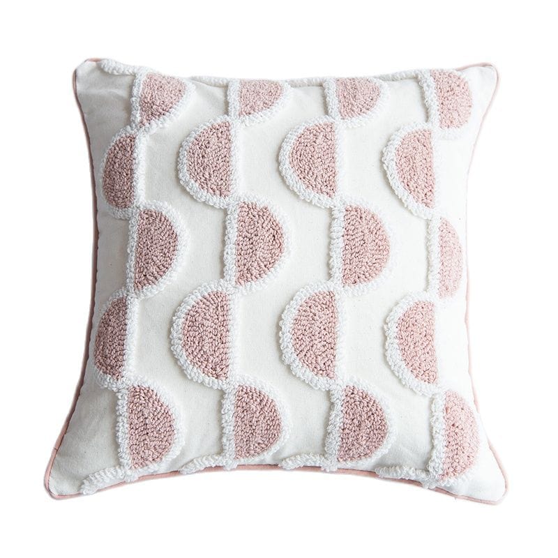 Loop-Tufted Pillow with Abstract Design