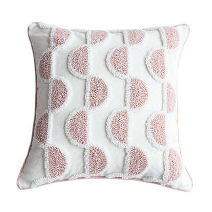Loop-Tufted Pillow with Abstract Design