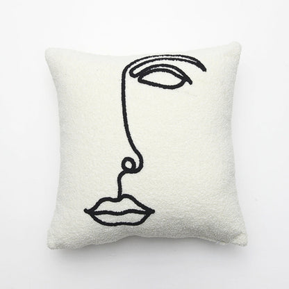 Chic Abstract Face Cushion Cover for Stylish Interiors