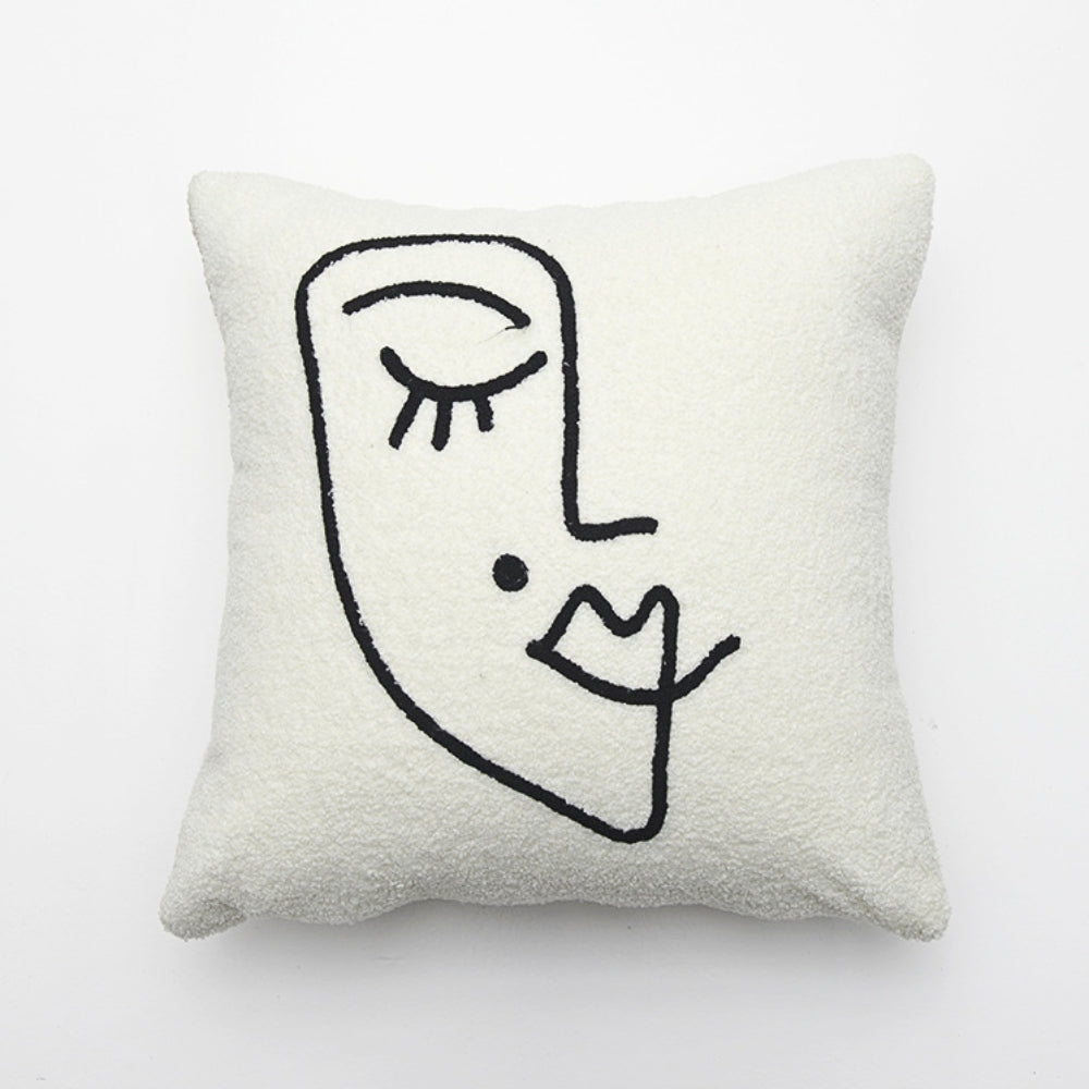 Chic Abstract Face Cushion Cover for Stylish Interiors