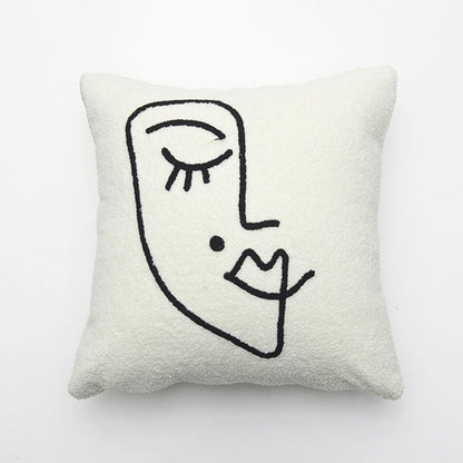 Chic Abstract Face Cushion Cover for Stylish Interiors