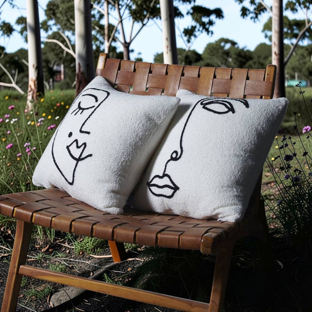 Chic Abstract Face Cushion Cover for Stylish Interiors