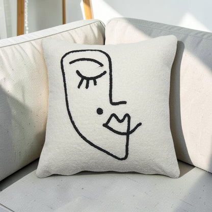 Chic Abstract Face Cushion Cover for Stylish Interiors