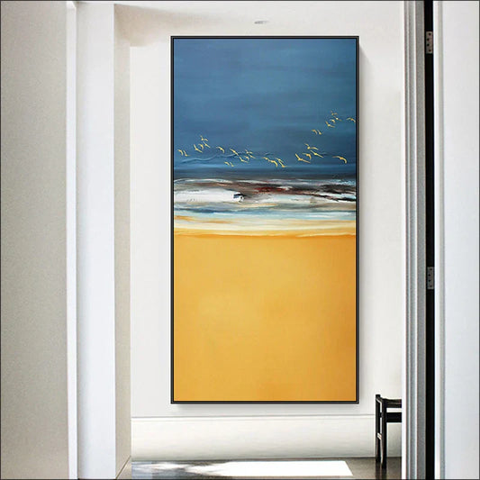 Serene Coastal Escape Canvas Art – Vibrant Beach Scene