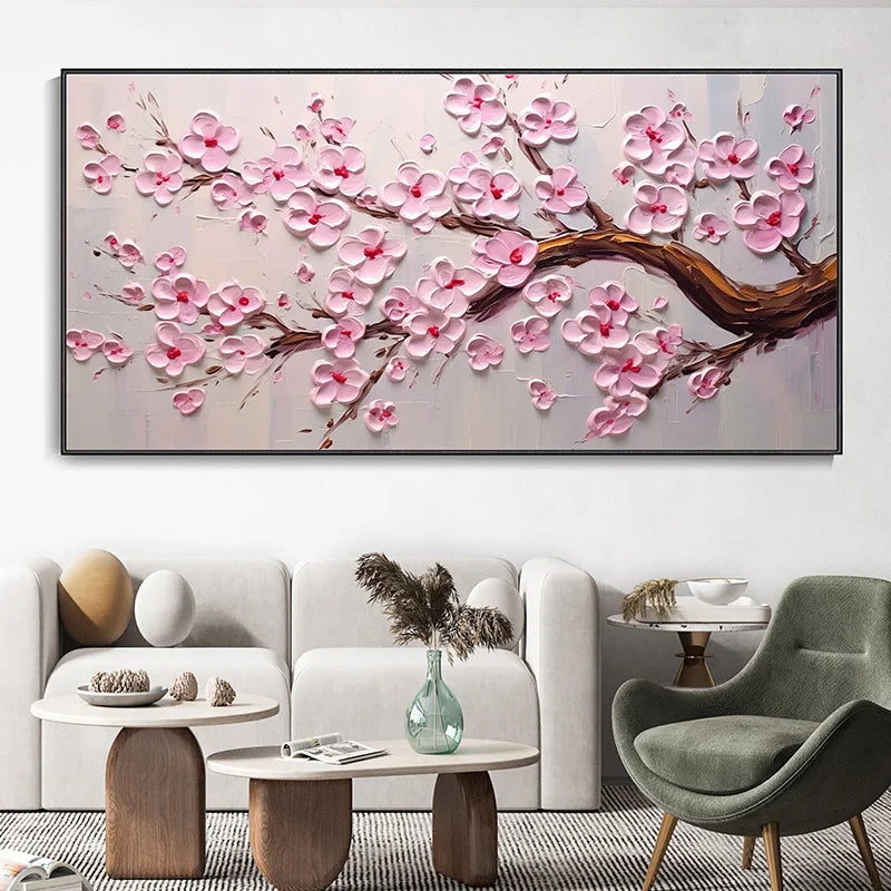 Stunning Botanical Canvas Art - Cherry Blossom Delight