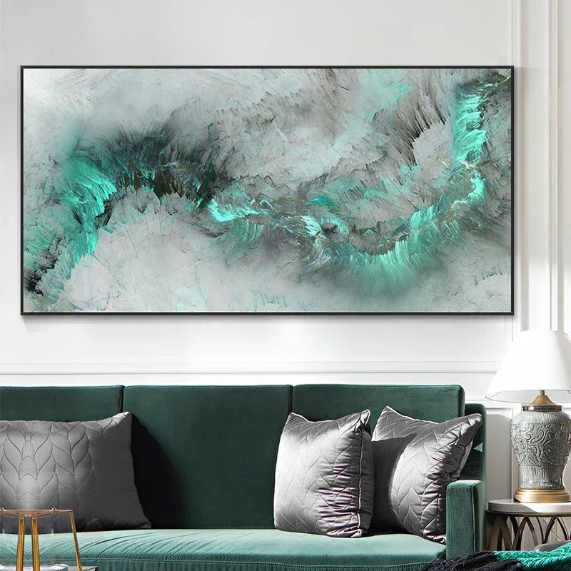 Serene Jade Cloud Canvas Art for Modern Spaces