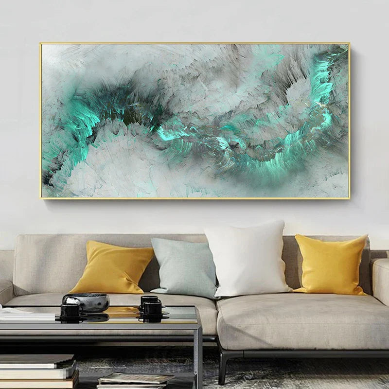 Serene Jade Cloud Canvas Art for Modern Spaces