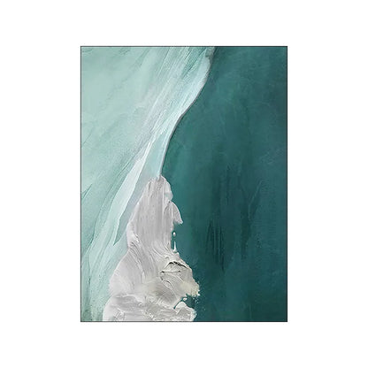 Serene Aqua Green Beachscape Canvas Art for Modern Interiors