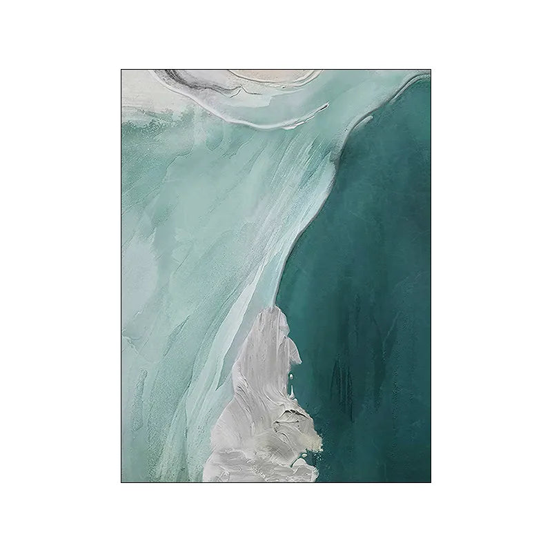 Serene Aqua Green Beachscape Canvas Art for Modern Interiors