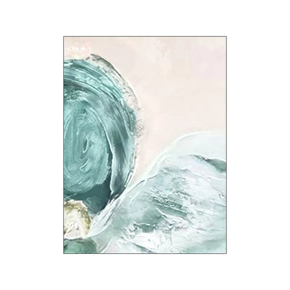Serene Aqua Green Beachscape Canvas Art for Modern Interiors