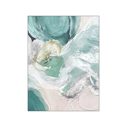 Serene Aqua Green Beachscape Canvas Art for Modern Interiors