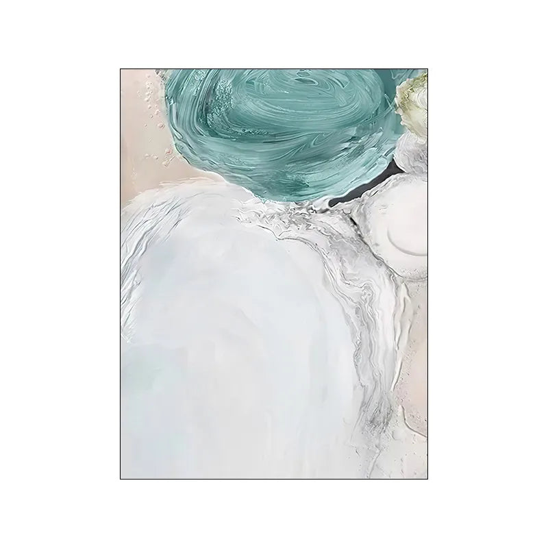 Serene Aqua Green Beachscape Canvas Art for Modern Interiors