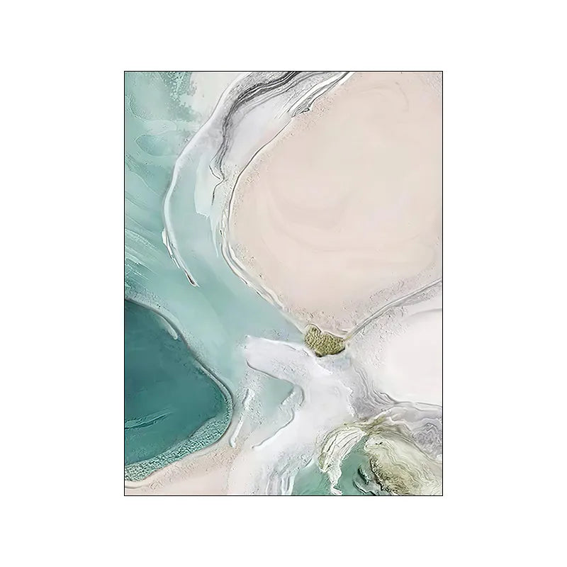 Serene Aqua Green Beachscape Canvas Art for Modern Interiors