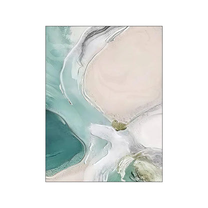 Serene Aqua Green Beachscape Canvas Art for Modern Interiors