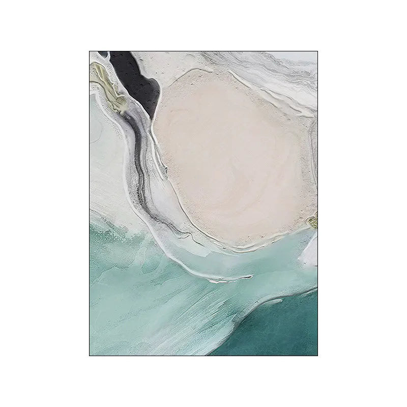 Serene Aqua Green Beachscape Canvas Art for Modern Interiors