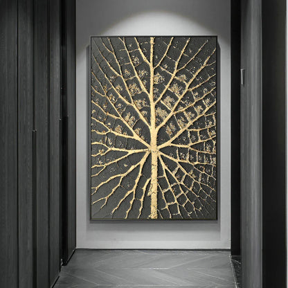 Chic Vintage Organic Gold and Black Canvas Art Prints