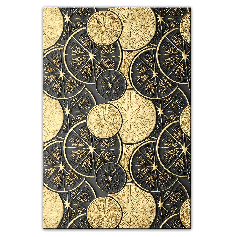 Chic Vintage Organic Gold and Black Canvas Art Prints