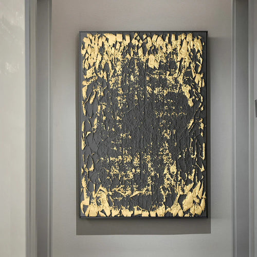 Chic Vintage Organic Gold and Black Canvas Art Prints