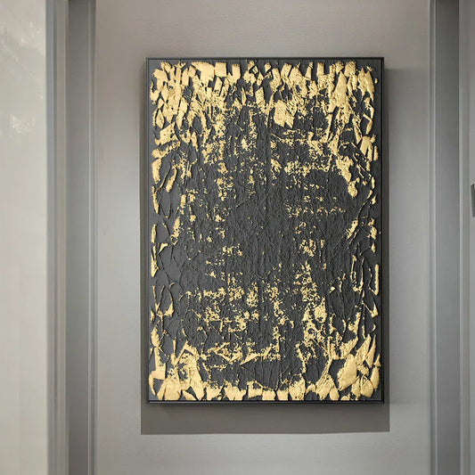 Chic Vintage Organic Gold and Black Canvas Art Prints