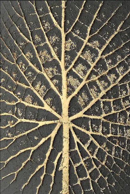 Chic Vintage Organic Gold and Black Canvas Art Prints