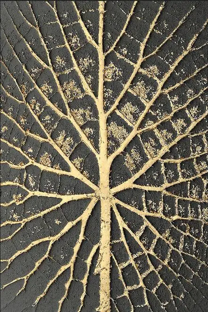 Chic Vintage Organic Gold and Black Canvas Art Prints