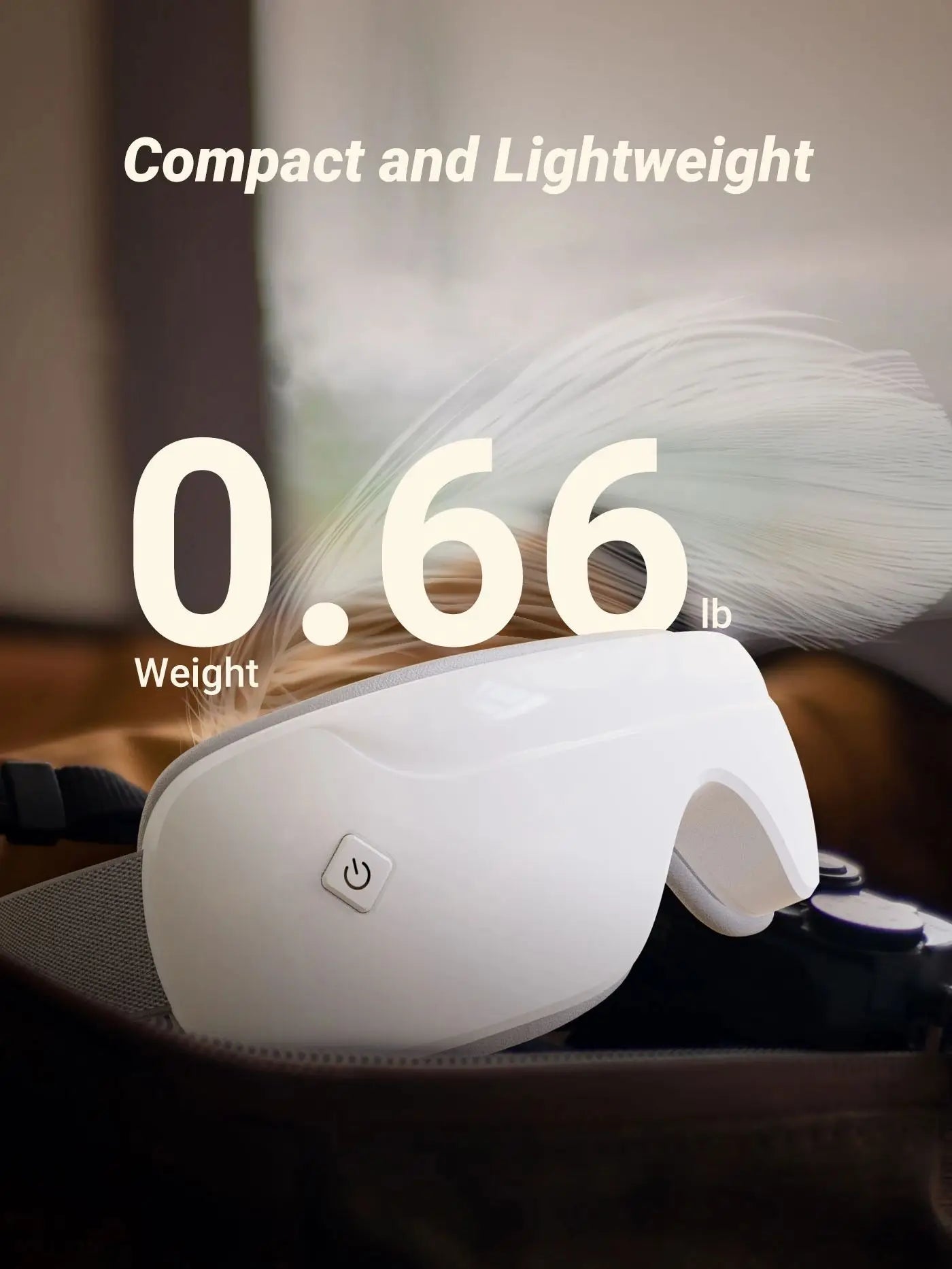 Eye Massager with Heat Therapy for Strain Relief | Warm Compress, Air Pressure, Bluetooth, Foldable
